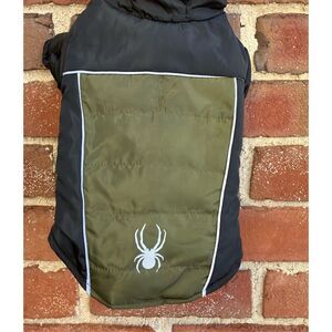 Spyder Colorblock Lined Warm Logo Dog Winter Jacket Coat Green Black Medium NWT